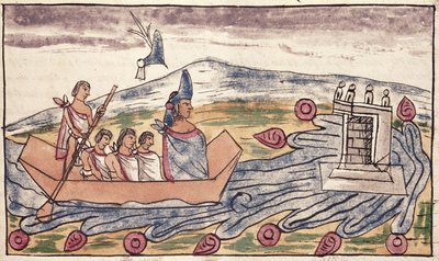 Montezuma II leaving rapidly after hearing of the landing of the Spanish by Diego Duran